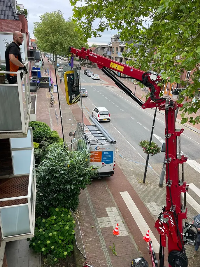 dubbelglas plaatsen met kraan